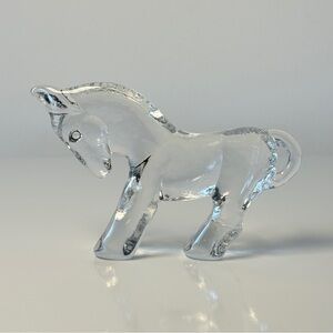 1970s Kosta Boda Zoo Collection Donkey Figurine Swedish Art Glass Paperweight